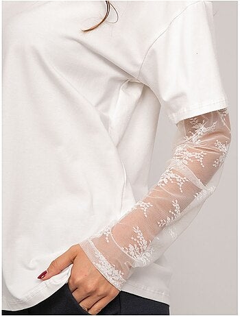 T-shirt oversize manches dentelle falea