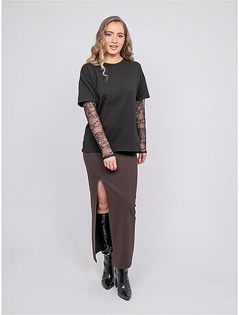 T-shirt oversize manches dentelle falea