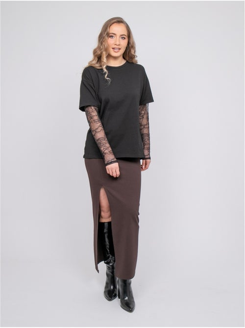 T-shirt oversize manches dentelle falea - Kiabi T-shirt oversize manches dentelle falea - Kiabi