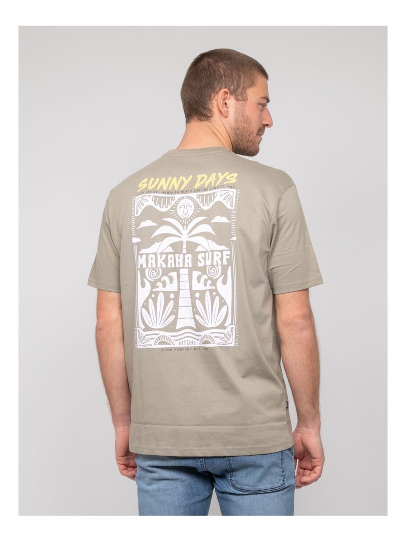 T-shirt oversize motifs NIKIMAKA Kaki - Kiabi