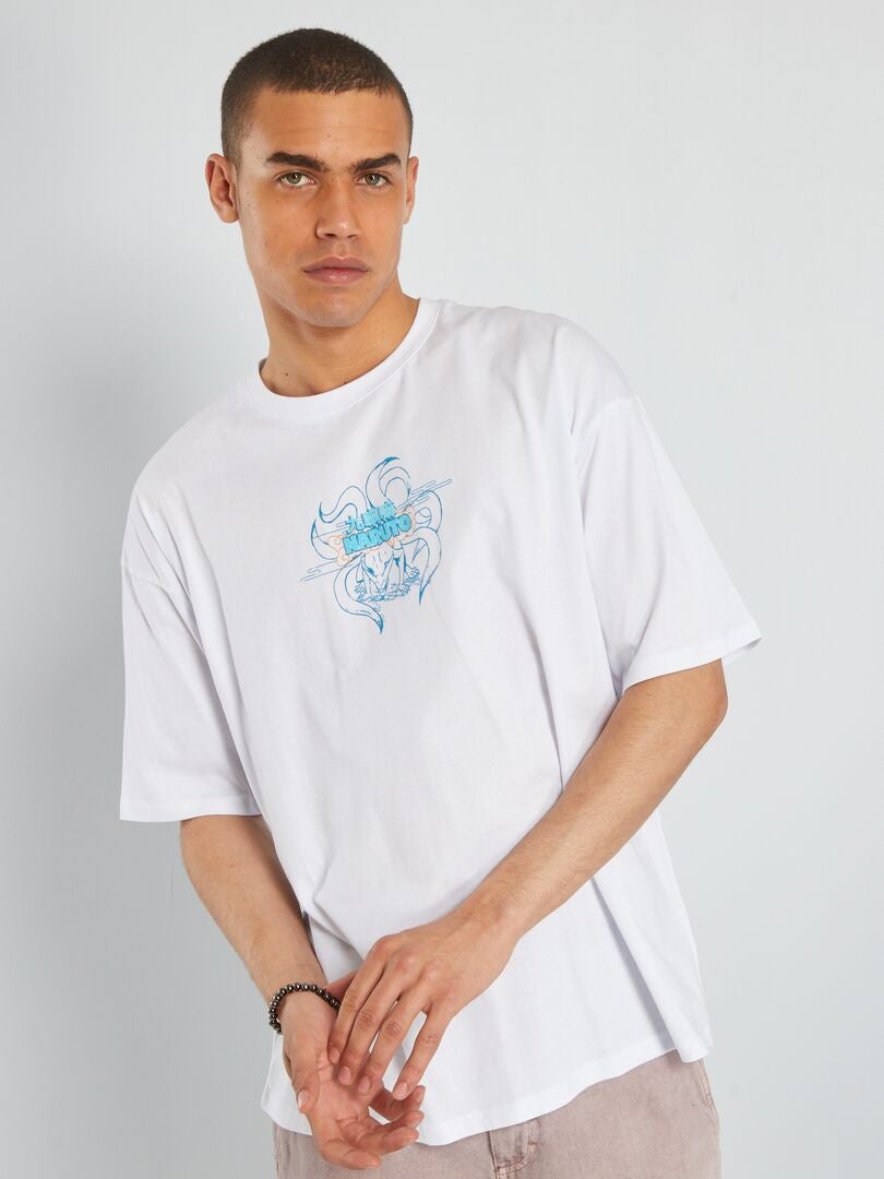 T-shirt oversize 'Naruto' en jersey blanc - Kiabi