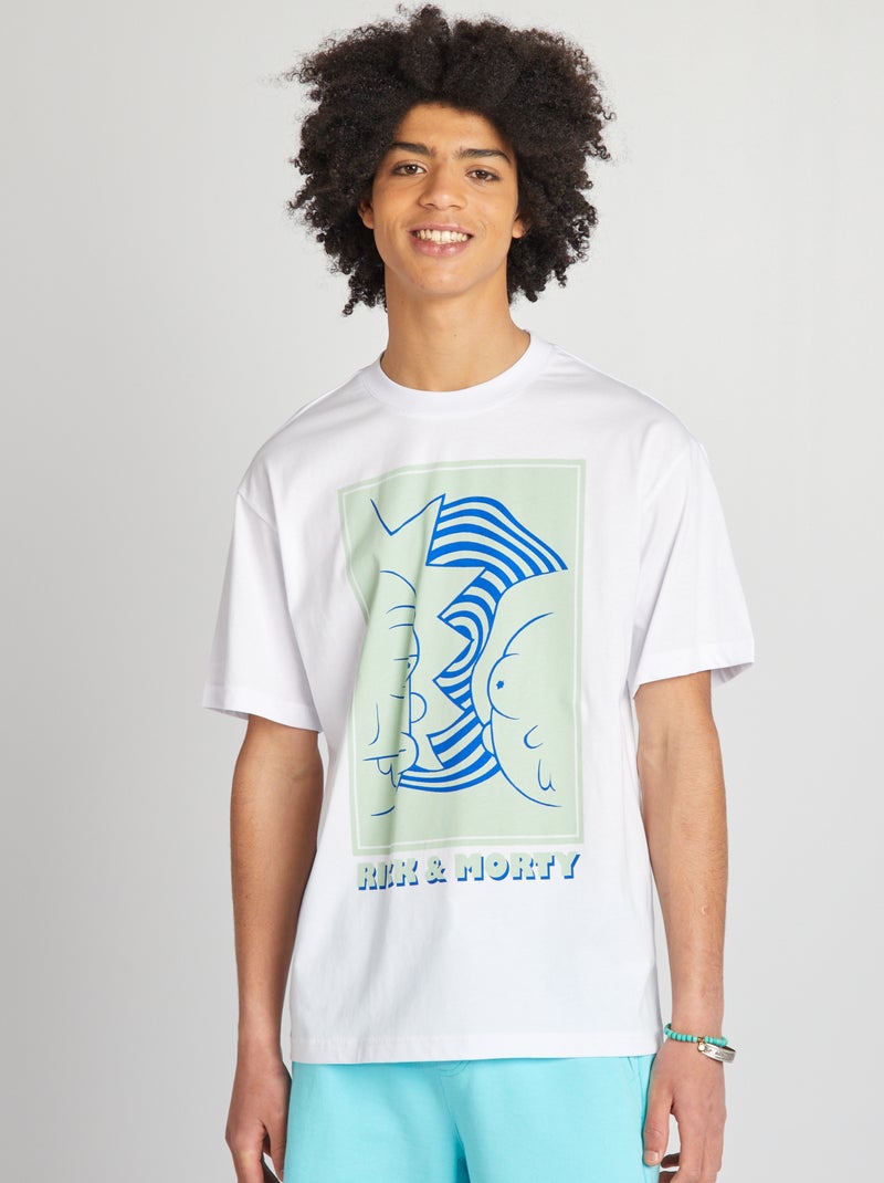 T-shirt oversize 'Rick and Morty' blanc - Kiabi