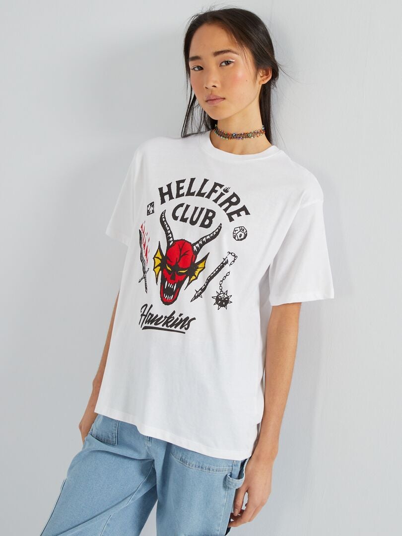 T-shirt oversize 'Stranger Things' Blanc - Kiabi