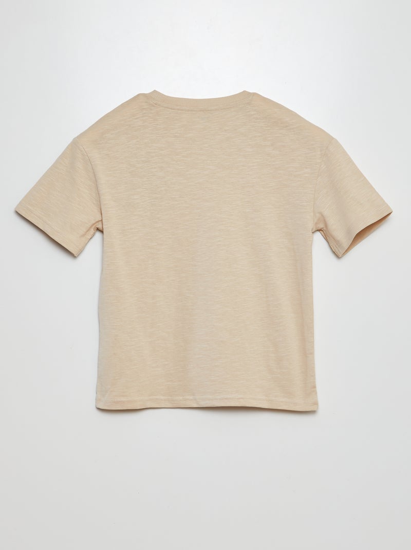 T-shirt oversize uni avec poche Beige - Kiabi