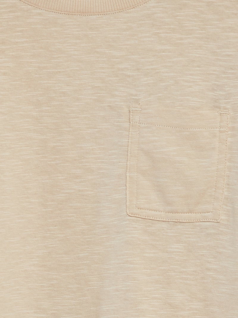 T-shirt oversize uni avec poche Beige - Kiabi