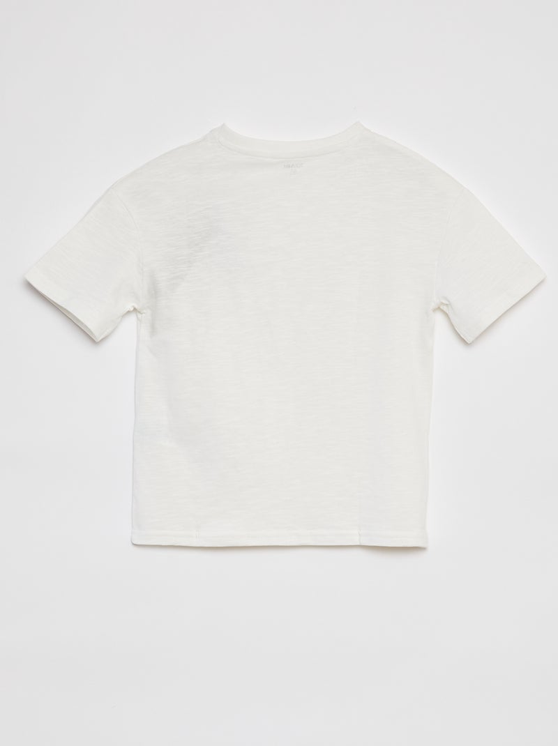 T-shirt oversize uni avec poche Blanc - Kiabi