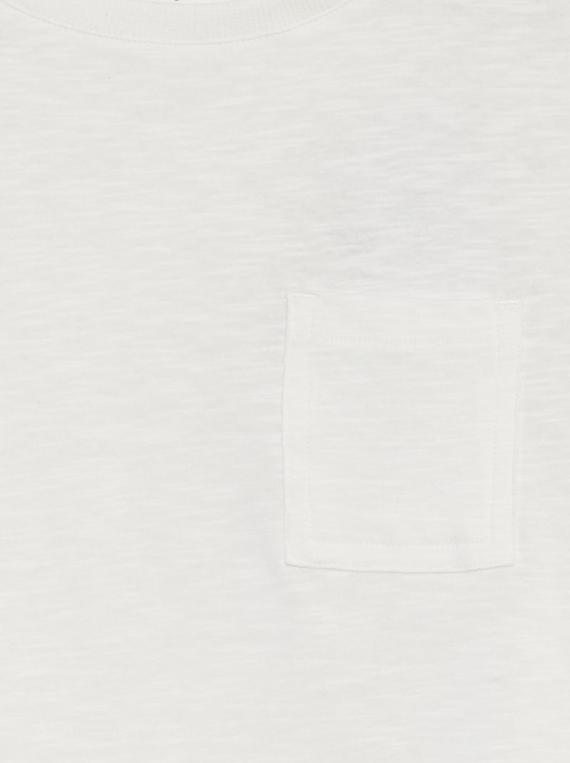 T-shirt oversize uni avec poche Blanc - Kiabi
