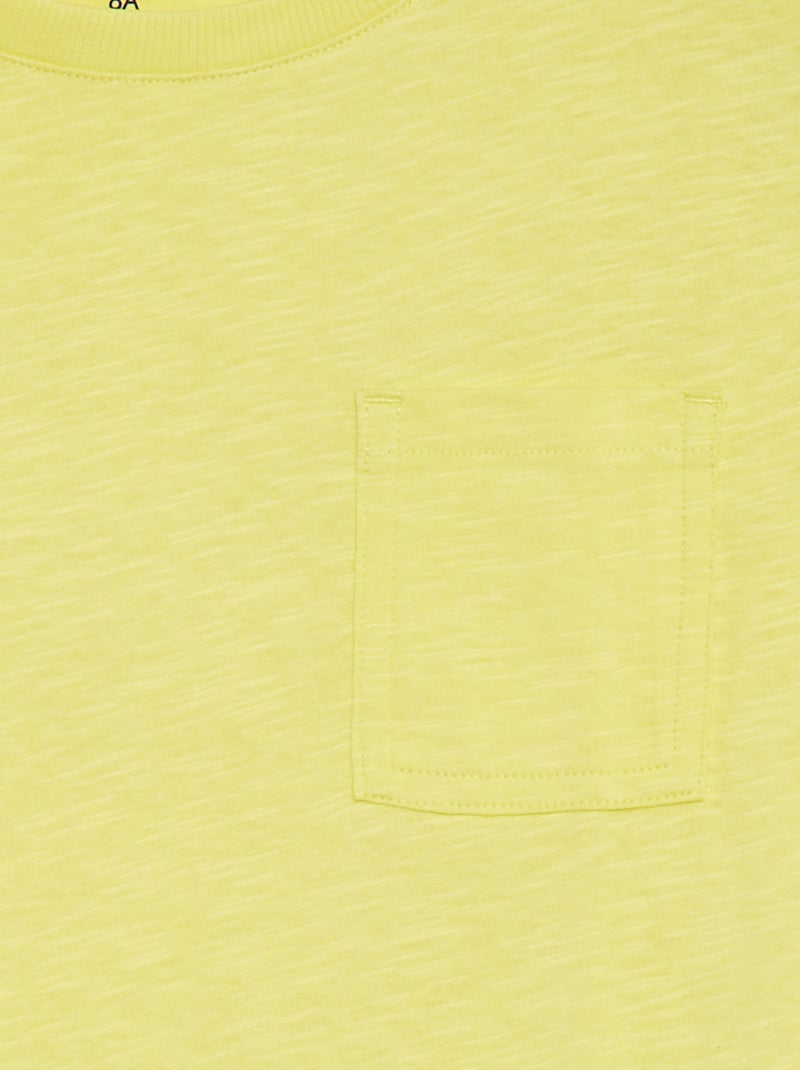 T-shirt oversize uni avec poche Jaune - Kiabi