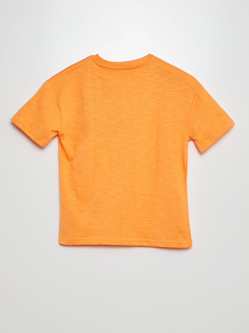 T-shirt oversize uni avec poche Orange - Kiabi