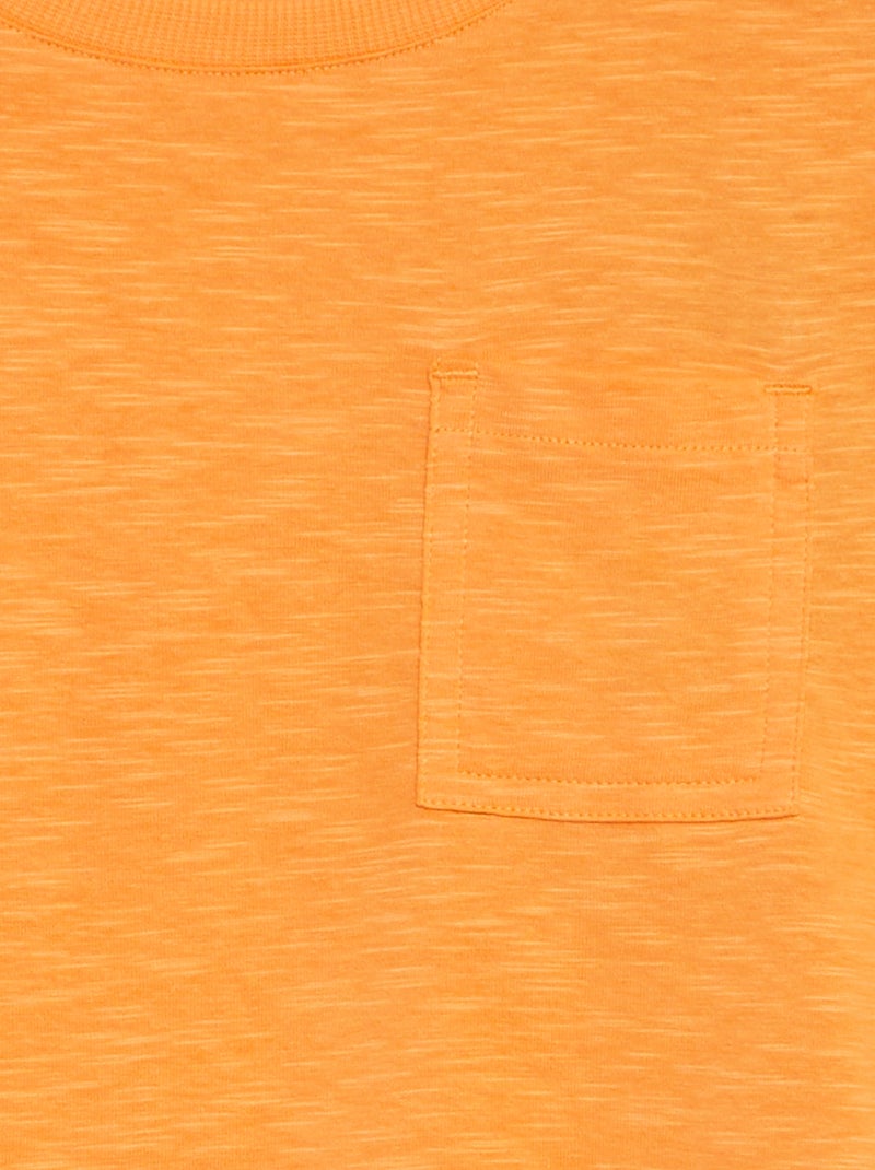 T-shirt oversize uni avec poche Orange - Kiabi