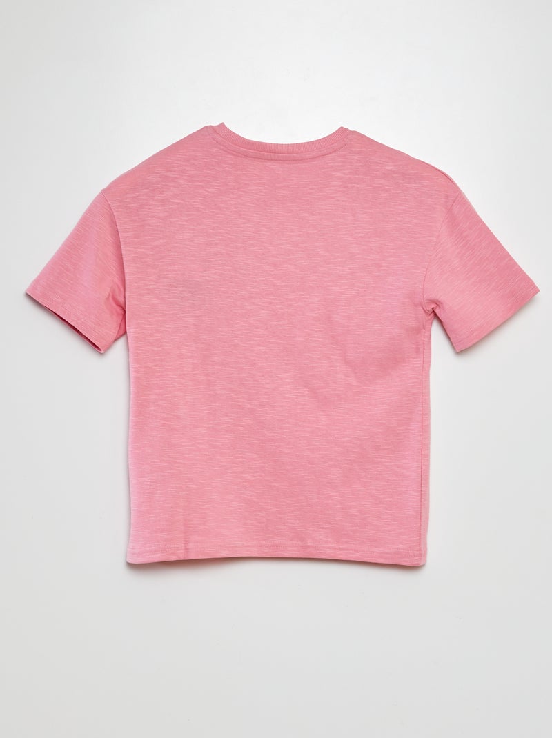 T-shirt oversize uni avec poche Rose - Kiabi