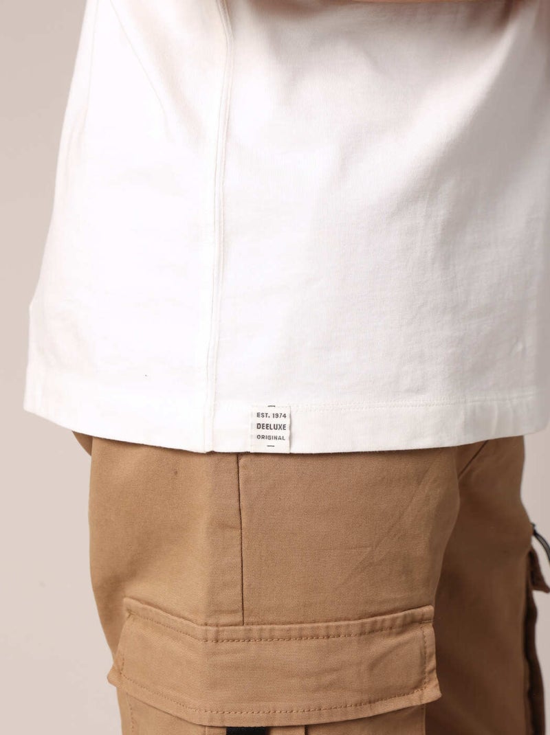 T-shirt oversize uni en 100% coton 'Deeluxe' Ecru - Kiabi