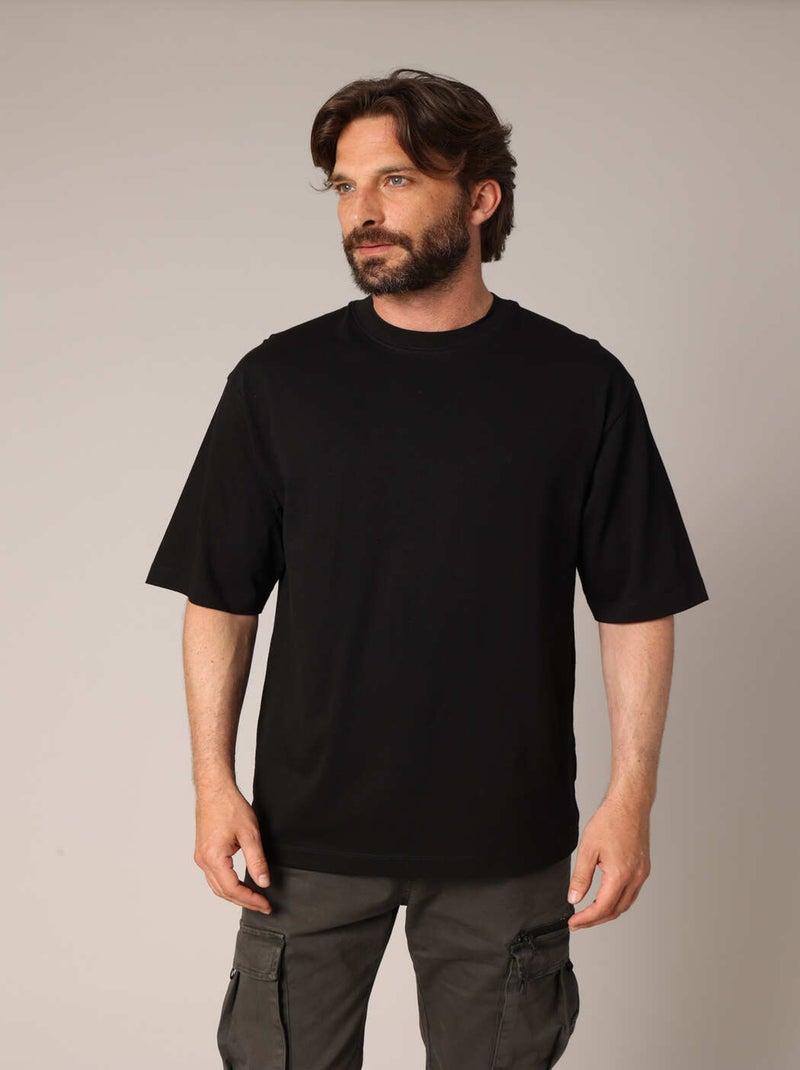 T-shirt oversize uni en 100% coton 'Deeluxe' Noir - Kiabi