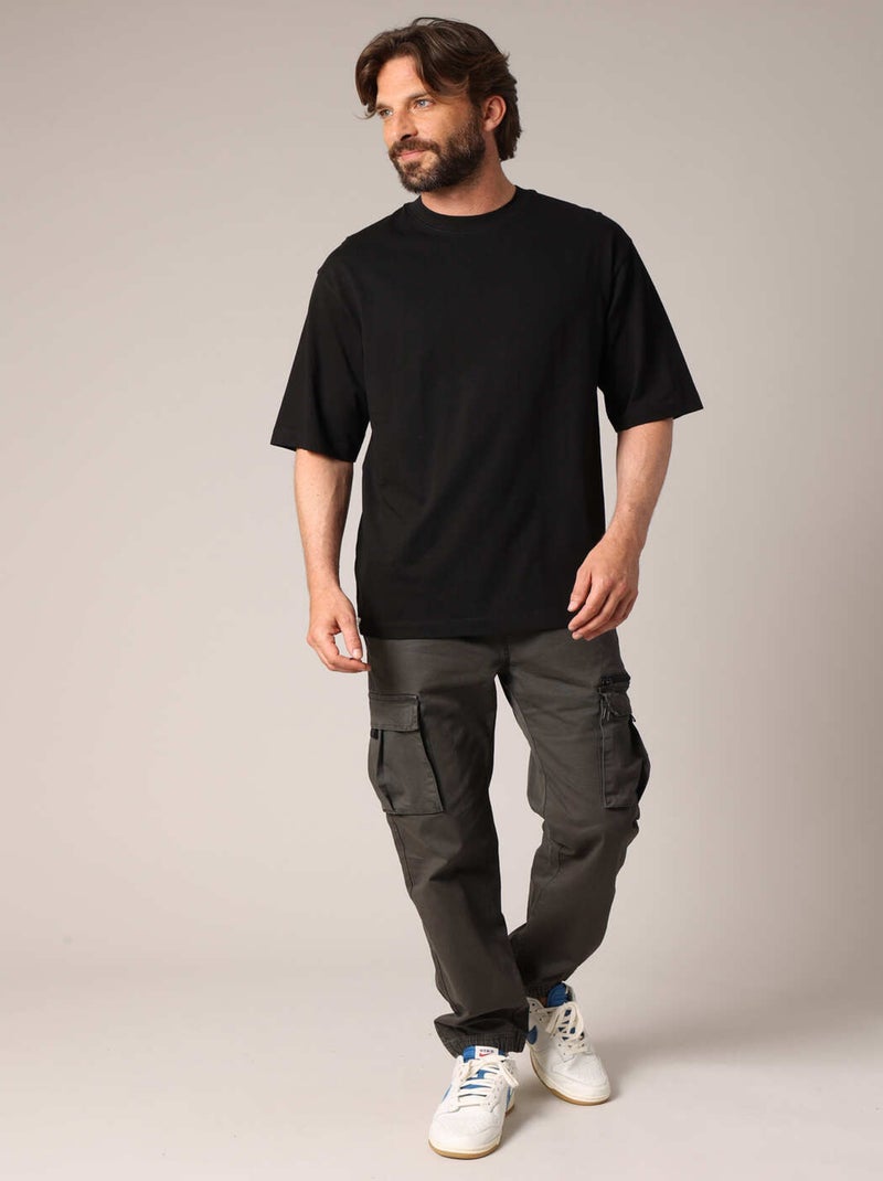 T-shirt oversize uni en 100% coton 'Deeluxe' Noir - Kiabi