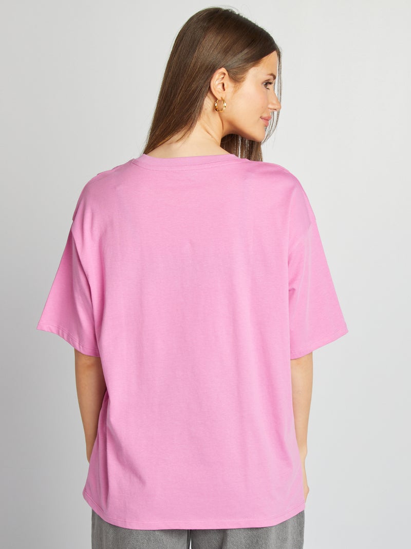 T-shirt oversize uni manches courtes ROSE - Kiabi
