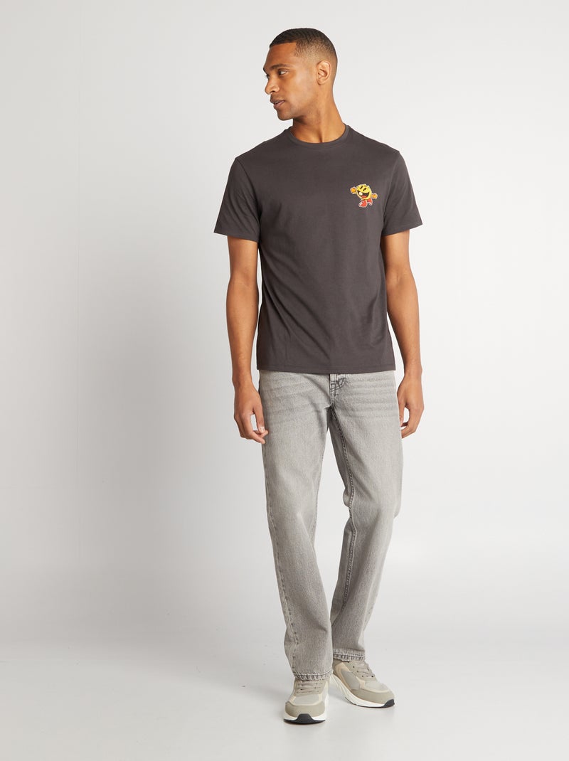 T-shirt 'Pac-Man' manches courtes Gris anthracite - Kiabi