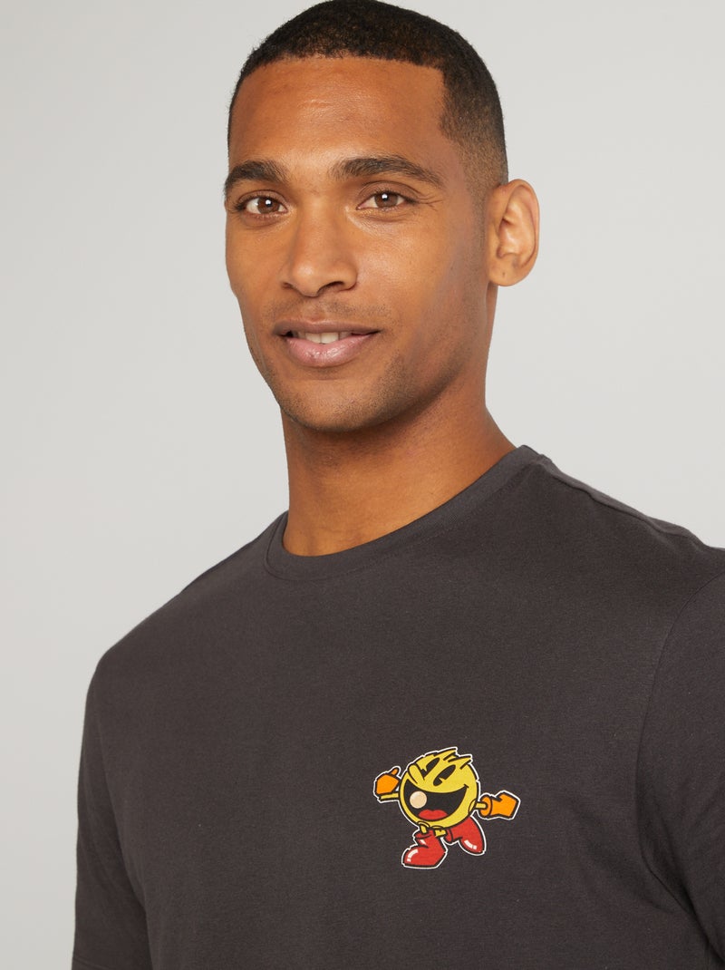 T-shirt 'Pac-Man' manches courtes Gris anthracite - Kiabi
