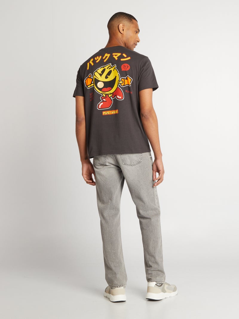 T-shirt 'Pac-Man' manches courtes Gris anthracite - Kiabi