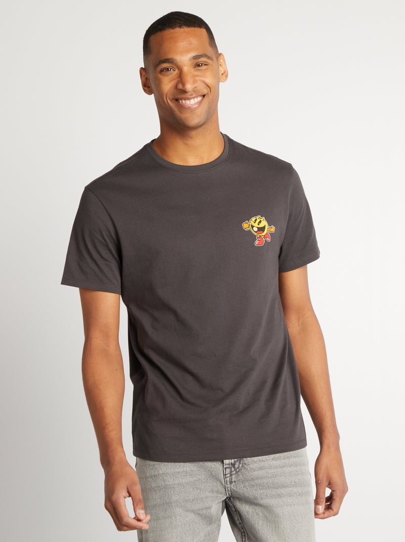 T-shirt 'Pac-Man' manches courtes Gris anthracite - Kiabi