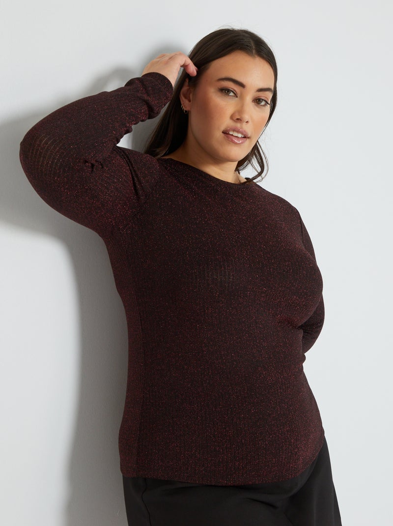 T-shirt pailleté ROUGE - Kiabi