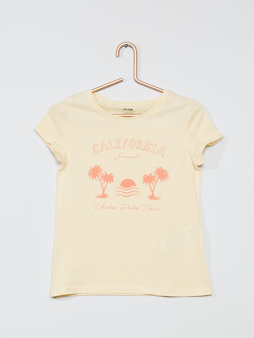 T-shirt  'palmiers' jaune pâle/palmiers - Kiabi