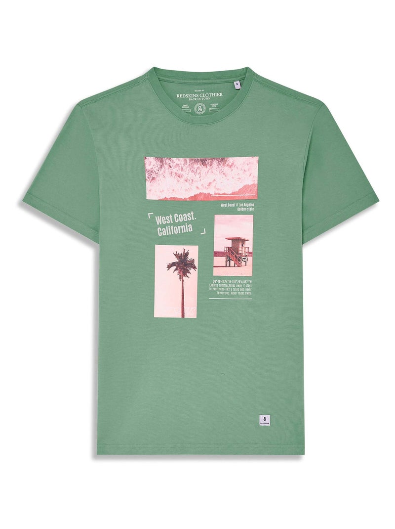 T-shirt  Palmisland Mark Redskins Vert - Kiabi