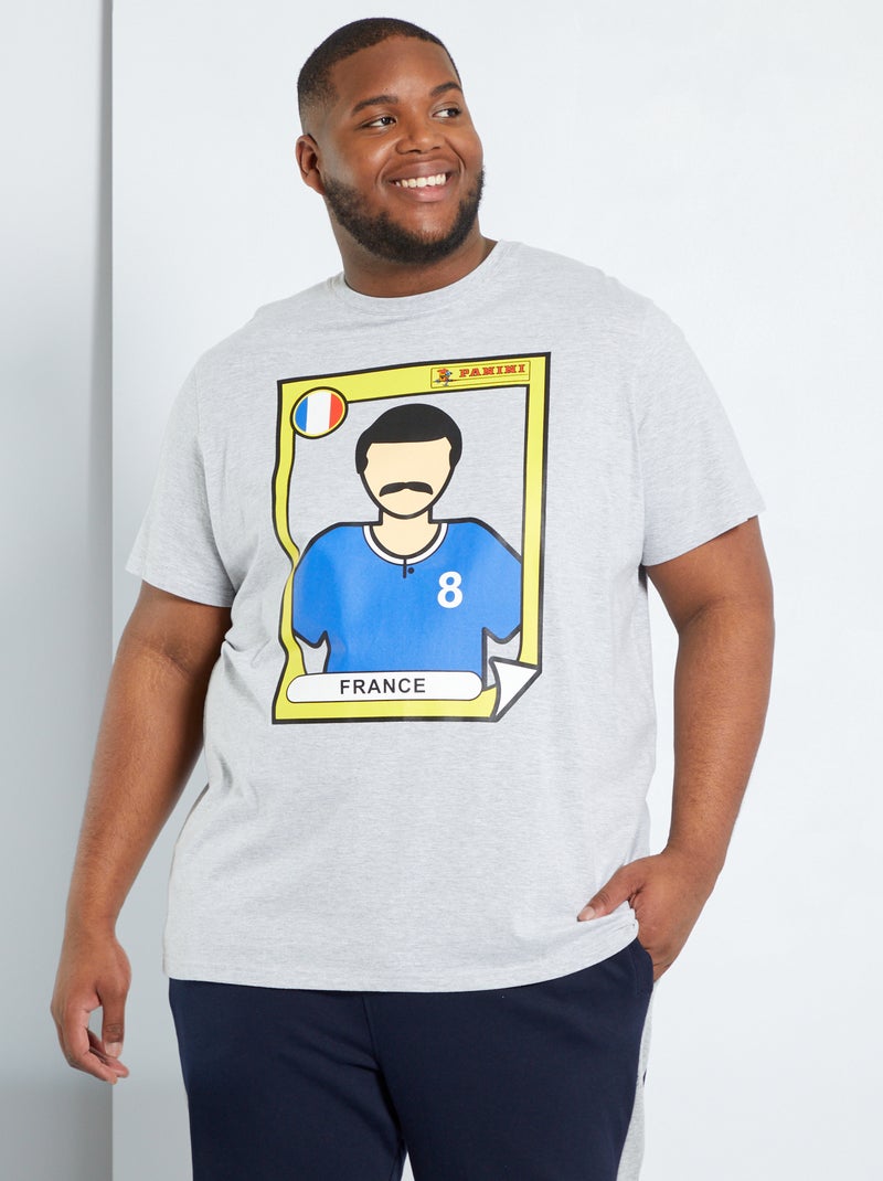 T-shirt 'Panini' gris chiné - Kiabi