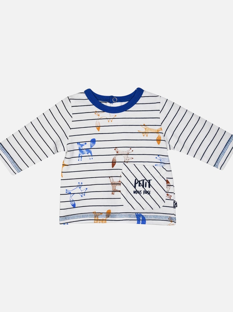 T SHIRT + PANTALON EN JEAN FRANCOIS Bleu - Kiabi