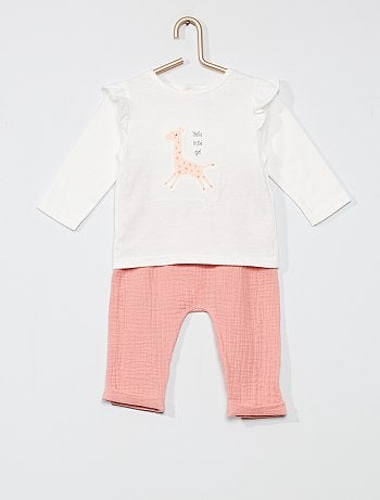 T-shirt + Pantalon 'Girafe' 'éco-conception'