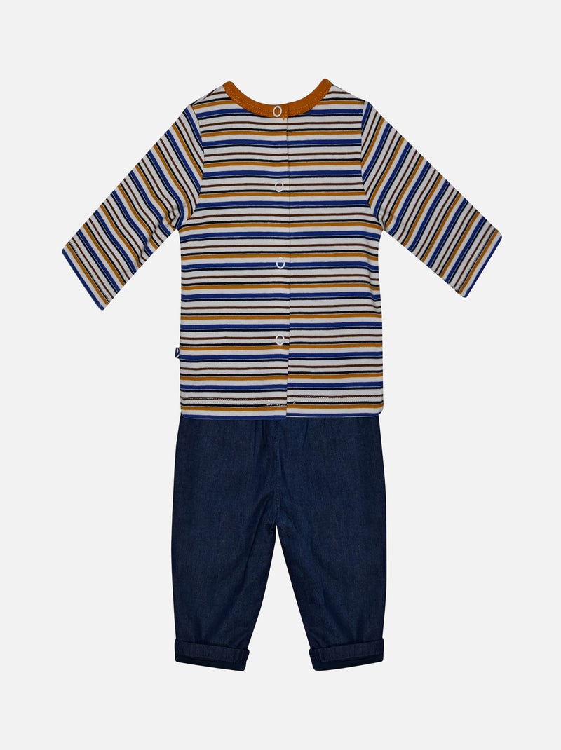 T SHIRT + PANTALON JEAN NAISSANCE FELICIEN Bleu - Kiabi