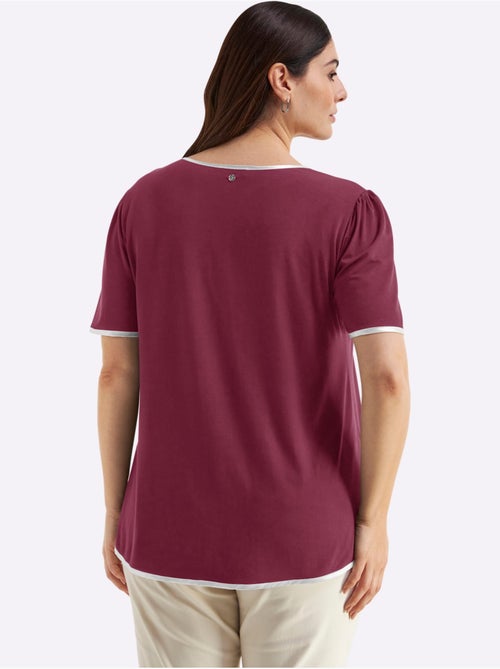 T-shirt Passepoil Satiné - Taille Standard - Sheego - Kiabi