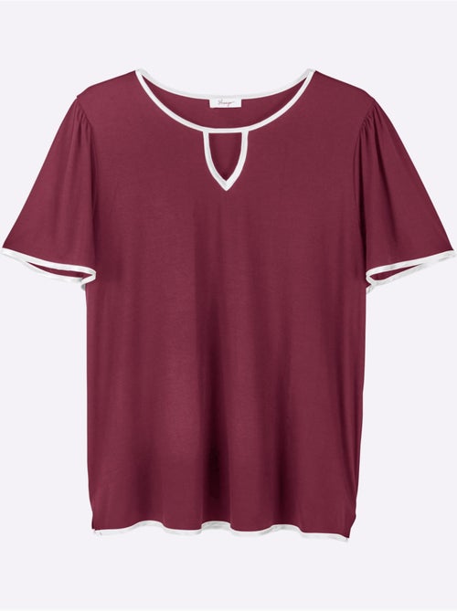 T-shirt Passepoil Satiné - Taille Standard - Sheego - Kiabi