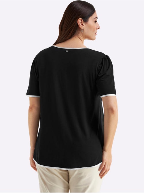 T-shirt Passepoil Satiné - Taille Standard - Sheego - Kiabi