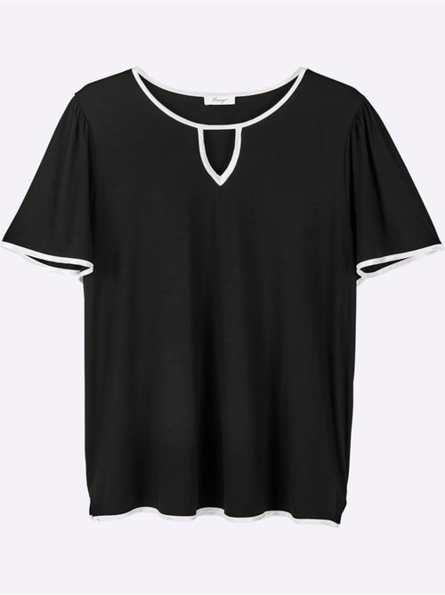 T-shirt Passepoil Satiné - Taille Standard - Sheego - Kiabi