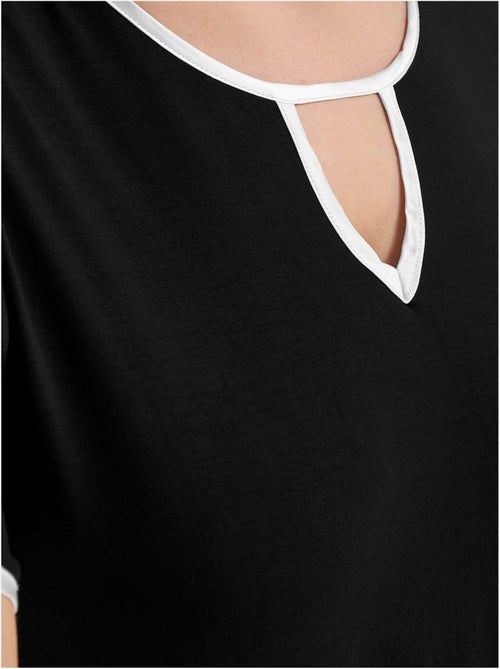 T-shirt Passepoil Satiné - Taille Standard - Sheego - Kiabi