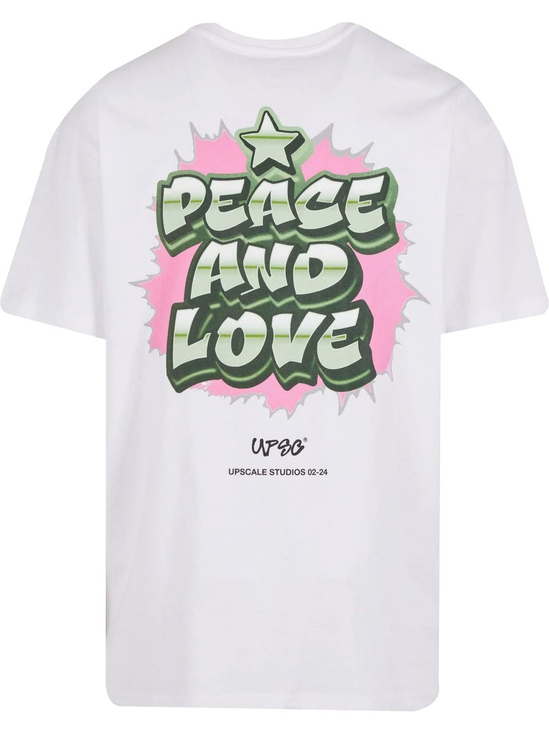 T-shirt peace&love - mister tee Blanc - Kiabi