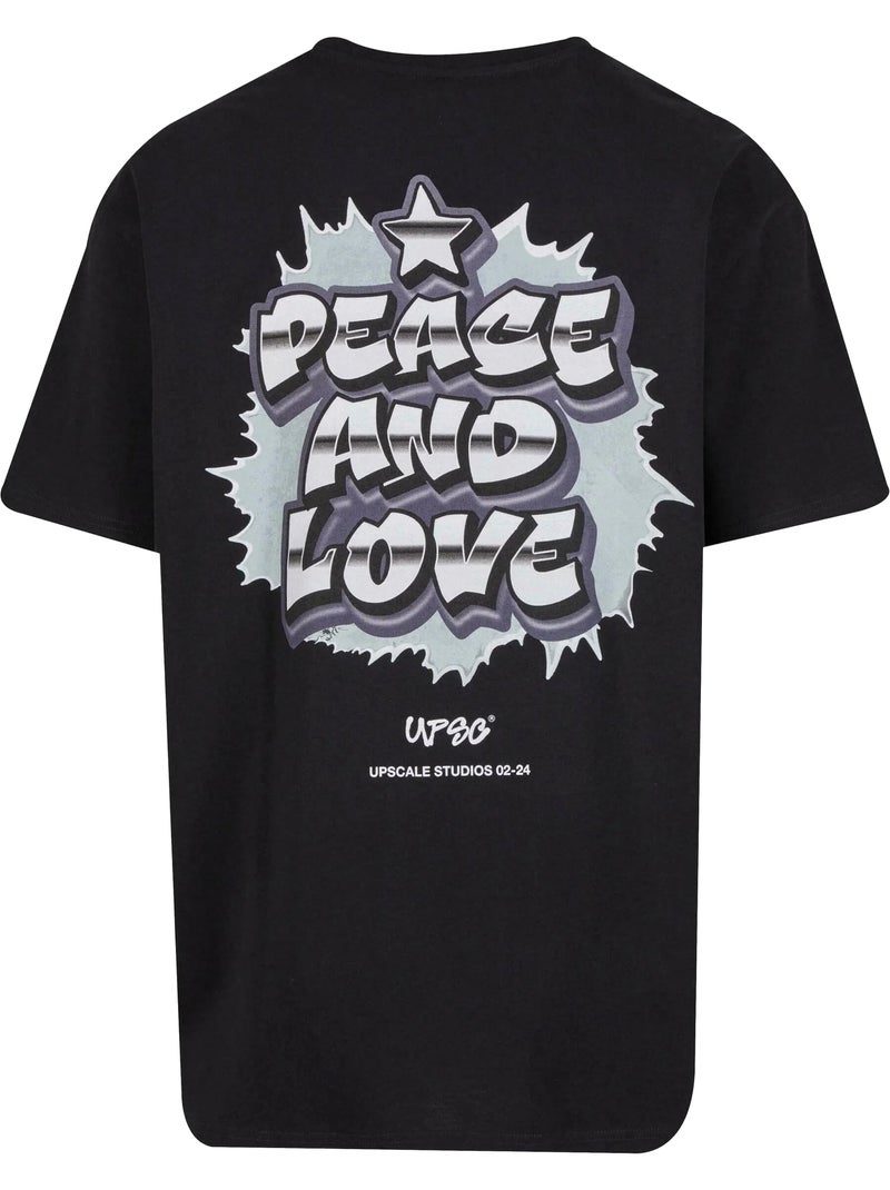 T-shirt peace&love - mister tee Noir - Kiabi