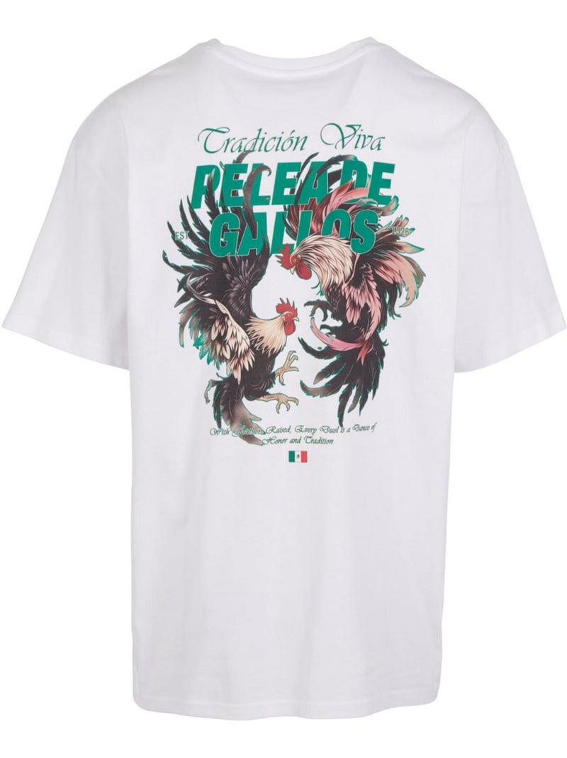 T-shirt pelea de gallos - mister tee Blanc - Kiabi