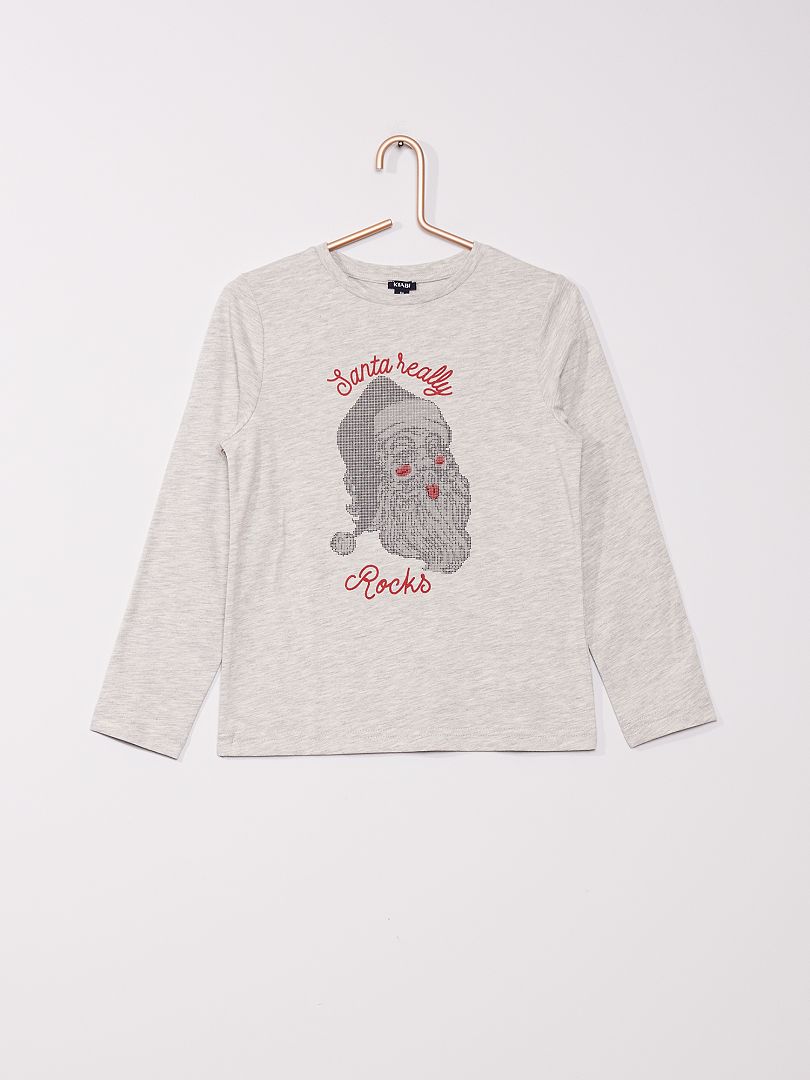 T-shirt 'Père Noël' gris - Kiabi