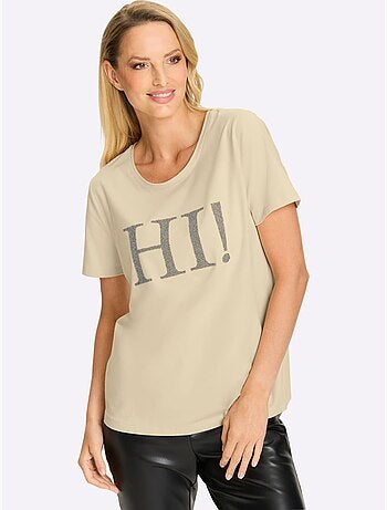 T-shirt perles fantaisie - taille standard - helline