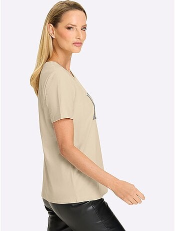T-shirt perles fantaisie - taille standard - helline