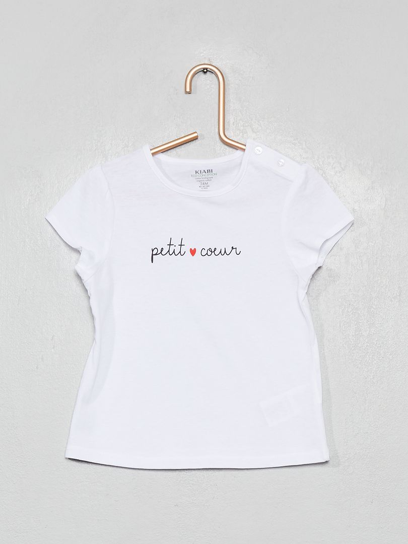 T-shirt 'petit coeur' blanc/cœur - Kiabi