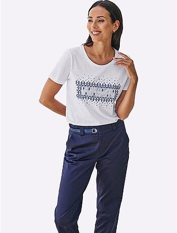 T-shirt Pierres Brillantes Fantaisie - Taille Standard - Helline