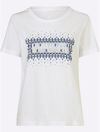T-shirt Pierres Brillantes Fantaisie - Taille Standard - Helline
