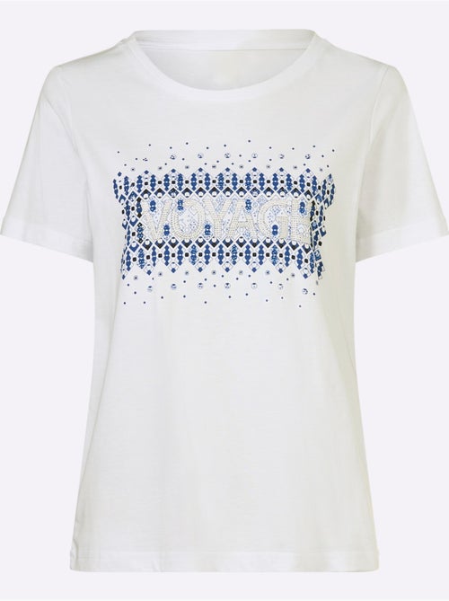 T-shirt Pierres Brillantes Fantaisie - Taille Standard - helline - Kiabi