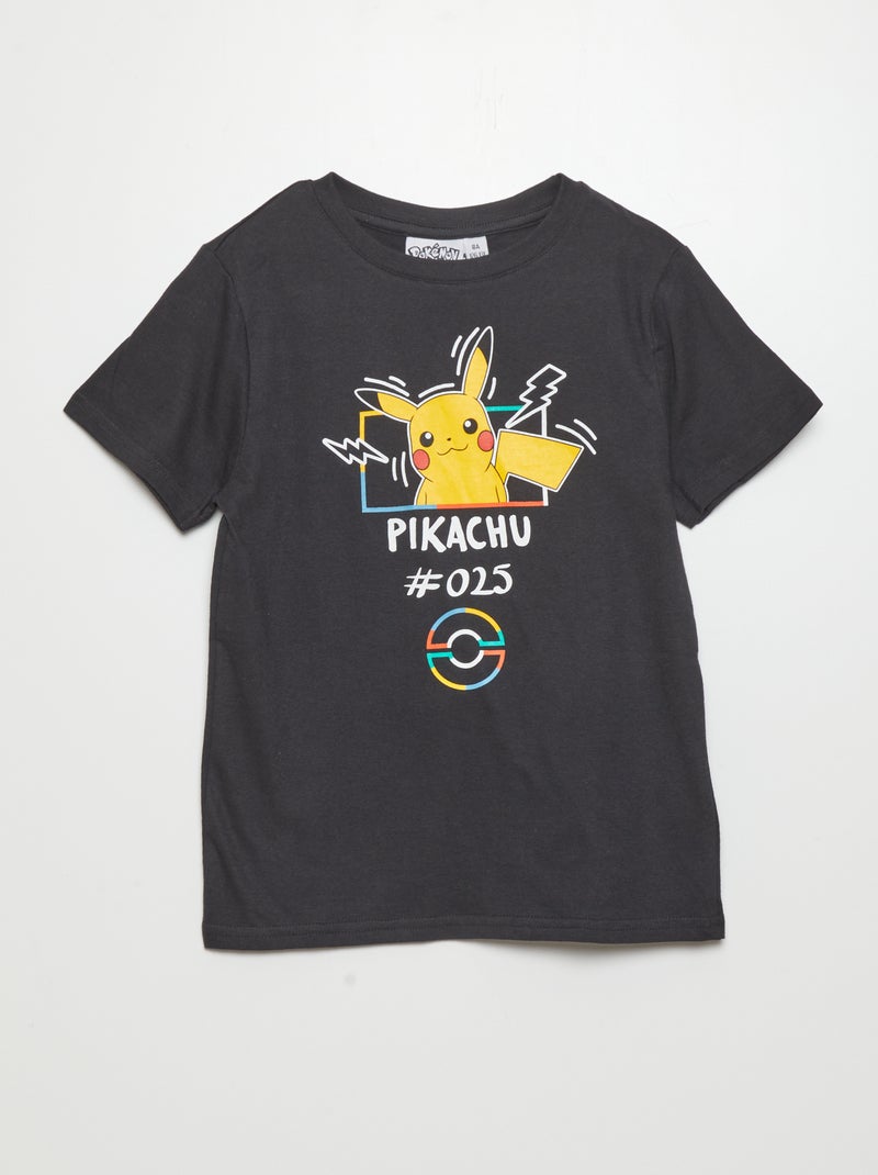 T-shirt 'Pikachu' 'Pokémon' gris foncé - Kiabi
