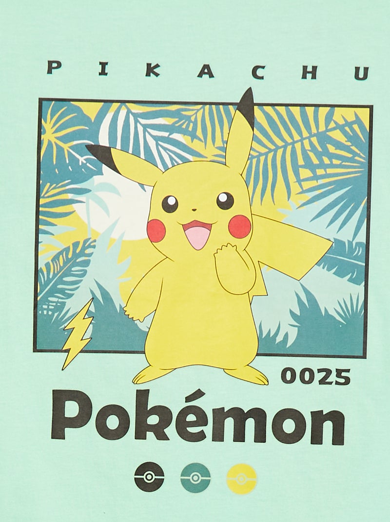 T-shirt 'Pikachu' 'Pokémon' manches courtes Vert - Kiabi