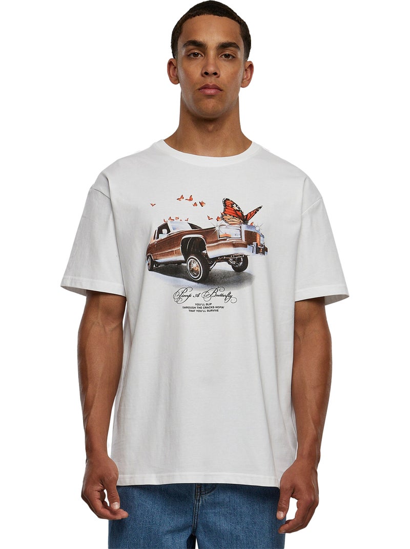 T-shirt pimp a butterfly - mister tee Blanc - Kiabi