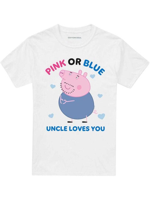 T-shirt pink or blue uncle pig loves you - peppa pig (oncle pig) - Kiabi