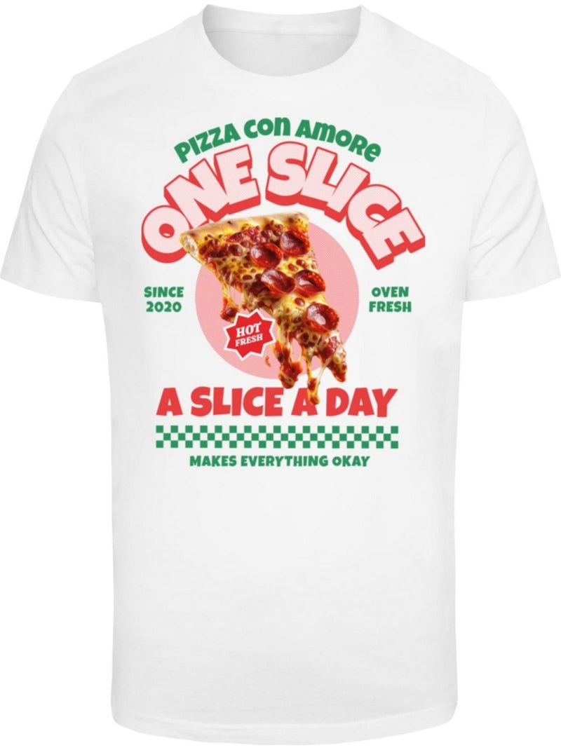 T-shirt pizza amore - mister tee Blanc - Kiabi
